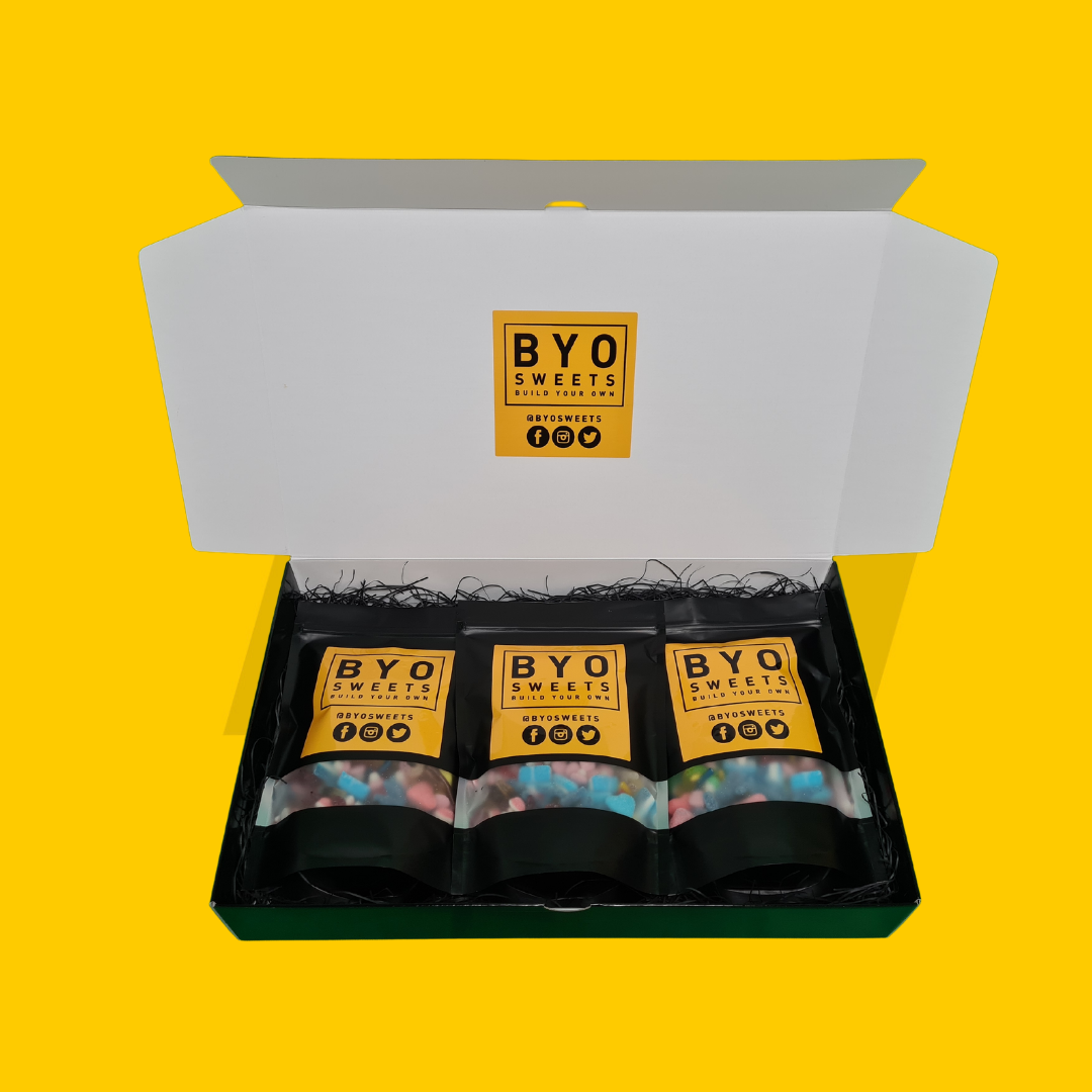 BYO VIP BOX 3 - Build Your Own Custom Triple 1kg Byo Pick N Mix Sweets Bags - The Perfect Gift Hamper for Any Occasion